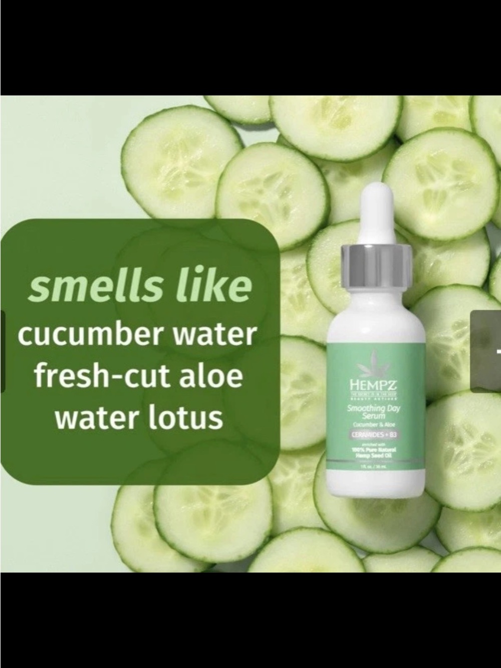 Hempz Cucumber & Aloe Serum - 100% Natural Pure Hemp Seed Oil / NEW IN BOX